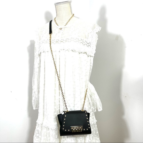 🍒ZAC ZAC POSEN Black Leather women’s Mini CrossBody Bag - Picture 2 of 11